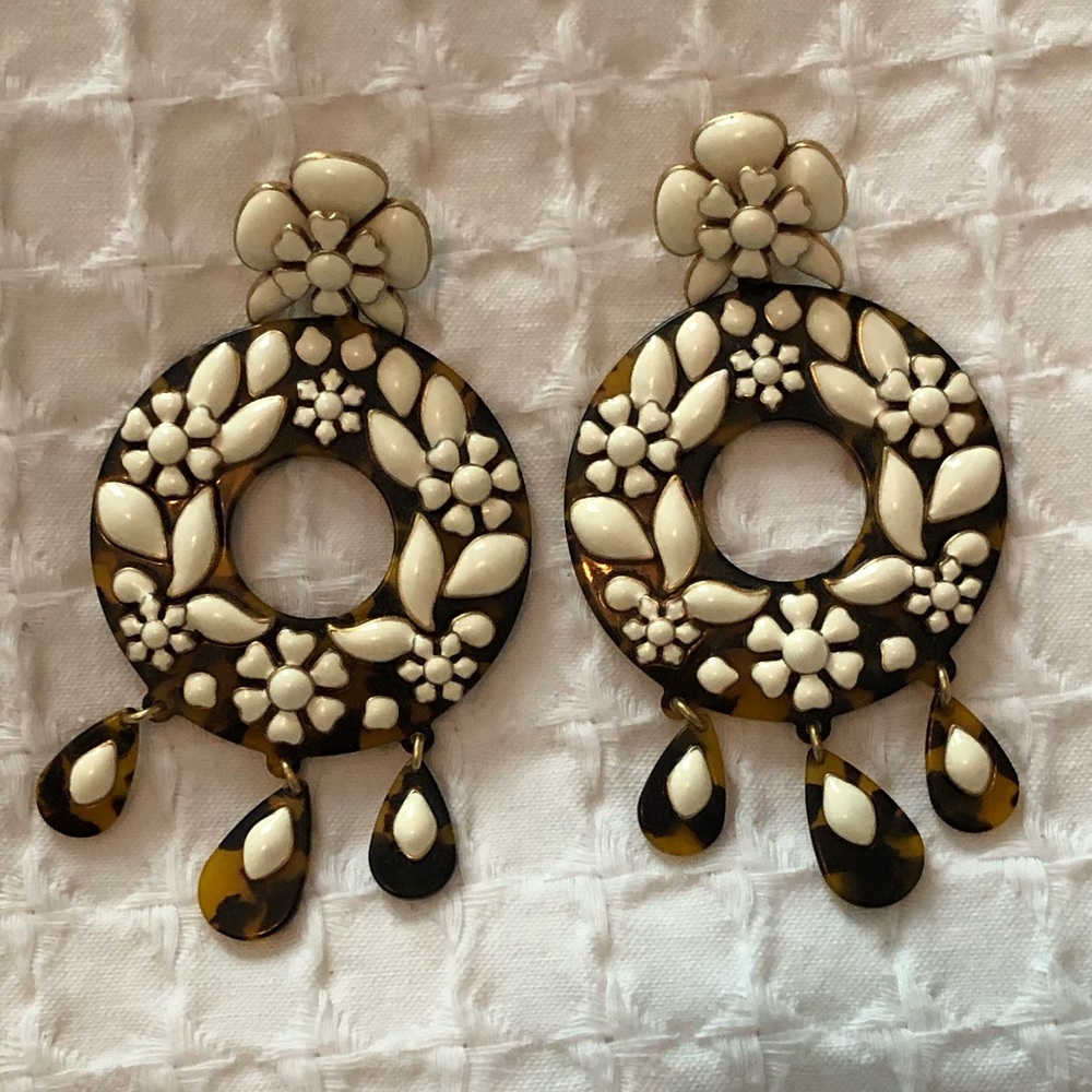 J. Crew tortoise and enamel earrings